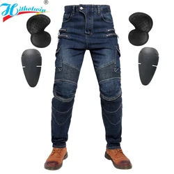 Men Motorcycle Riding Jeans Protective Pants Summer Riding Gear F-EV-07 Safety Trousers