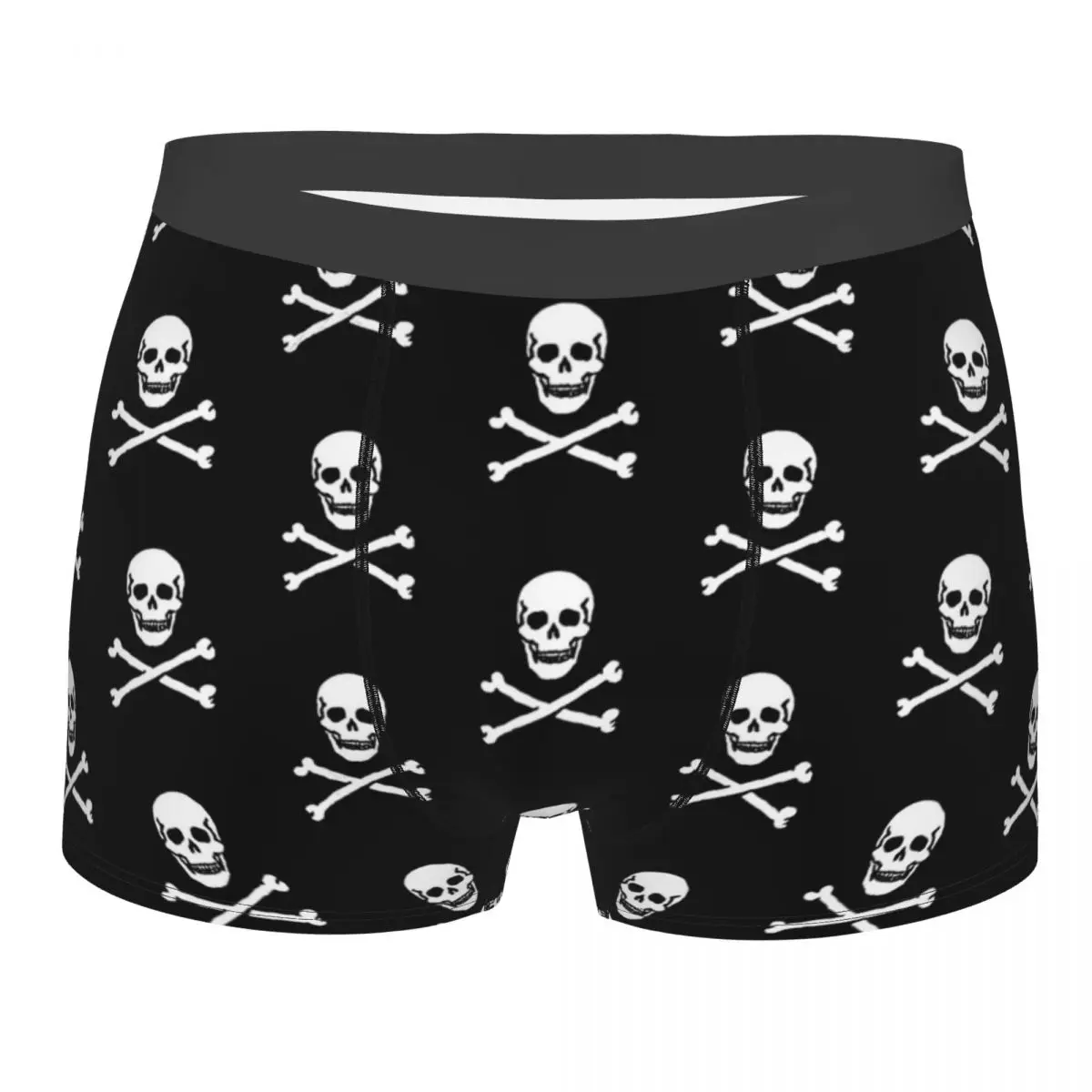 Jolly Roge Man\'s Boxer Briefs Skeleton Skull Bone Breathable Funny Underwear High Quality Print Shorts Gift Idea