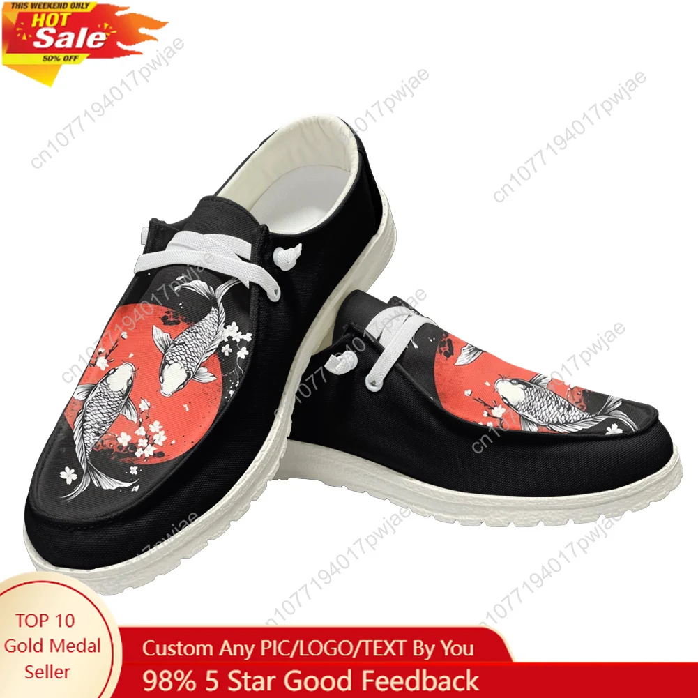 

Cherry Blossom Koi Carp Fish Japanese Sakura Graphic Shoes Mens Womans Flat Shoe Breathable Outdoor Lightweight Casual shoes
