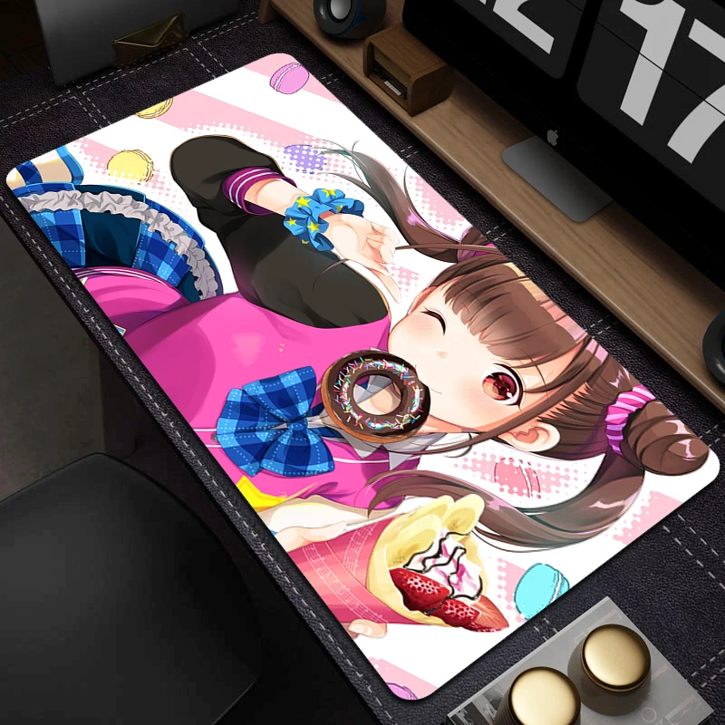 

Non-Slip Mouse Pad Office Professional Cute Mousepad HD Print Large Desk Mat XXL Locking Edge Mouse Mat Kawaii Anime Girl Carpet