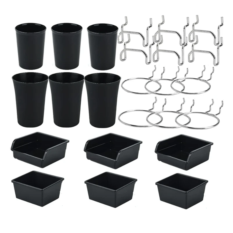 

Peg Board Bins Peg Board Cups With Hooks & Loop 12Pack,Peg Board Organizer Parts Accessories Peg Board Tools Organizer B