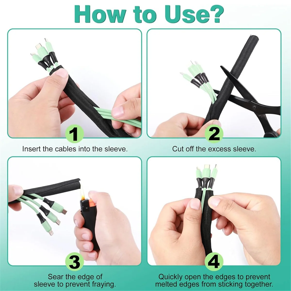 AT77 Dog and Cat Cord Protector 10ft ,Cable Sleeve for Easy Cord Management, Protects Cables From Pets Chewing 1/2inch