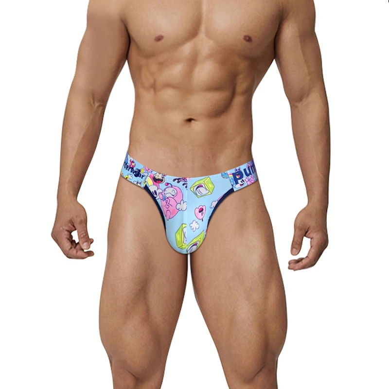 Cuecas masculinas modais sexy, biquíni estampado grafite, calcinha sissy com levantamento de bunda, roupa íntima jockstrap gay