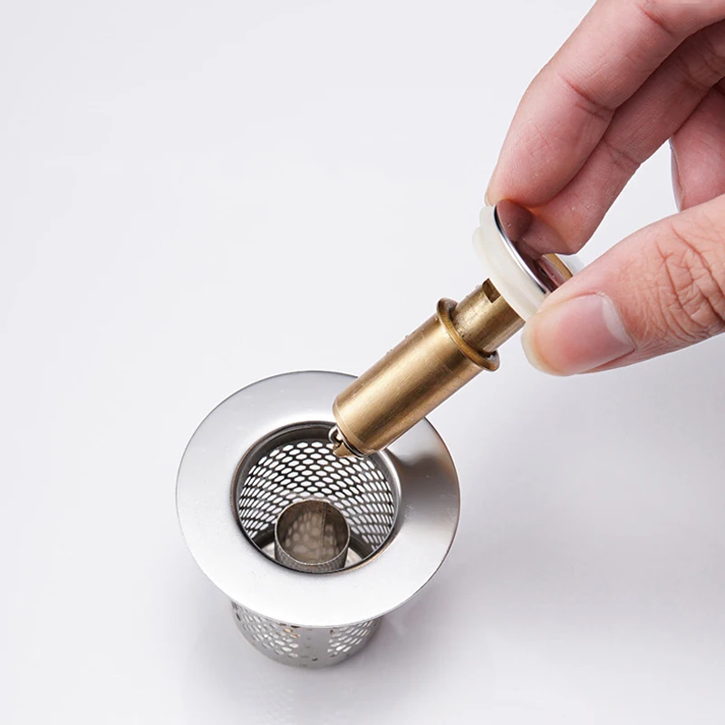 Stainless Steel Floor Drain Filter Washbasin Plug Anti Odor Pop-Up Bounce Core Basin Stopper Hair Catcher Shower Sink Strainer