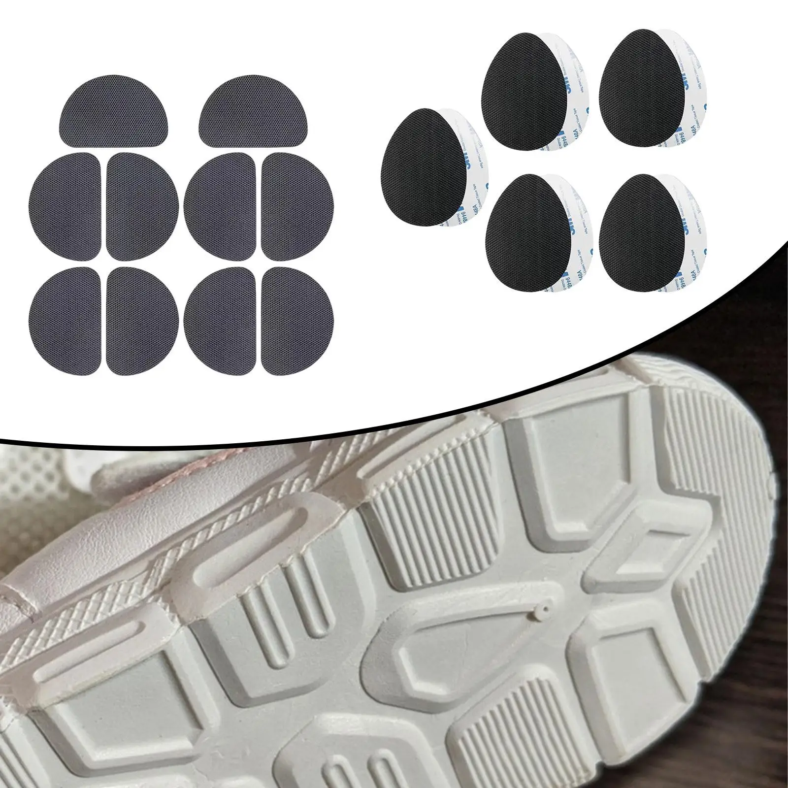 

10 шт. противоскользящие подушечки для обуви на высоком каблуке, простые в установке, удобные шумоподавляющие противоскользящие ручки для обуви, самоклеящаяся резина