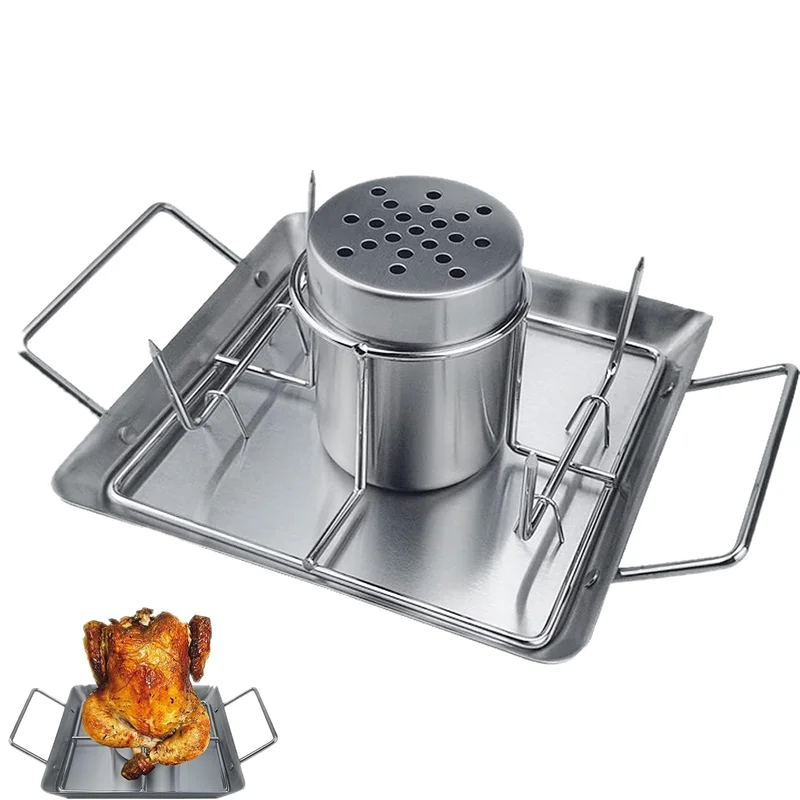 

Beer Chicken Roast Stand, Stainless Steel Stand, Grill for Barbecue, Oven or Smoker, Dishwasher Safe