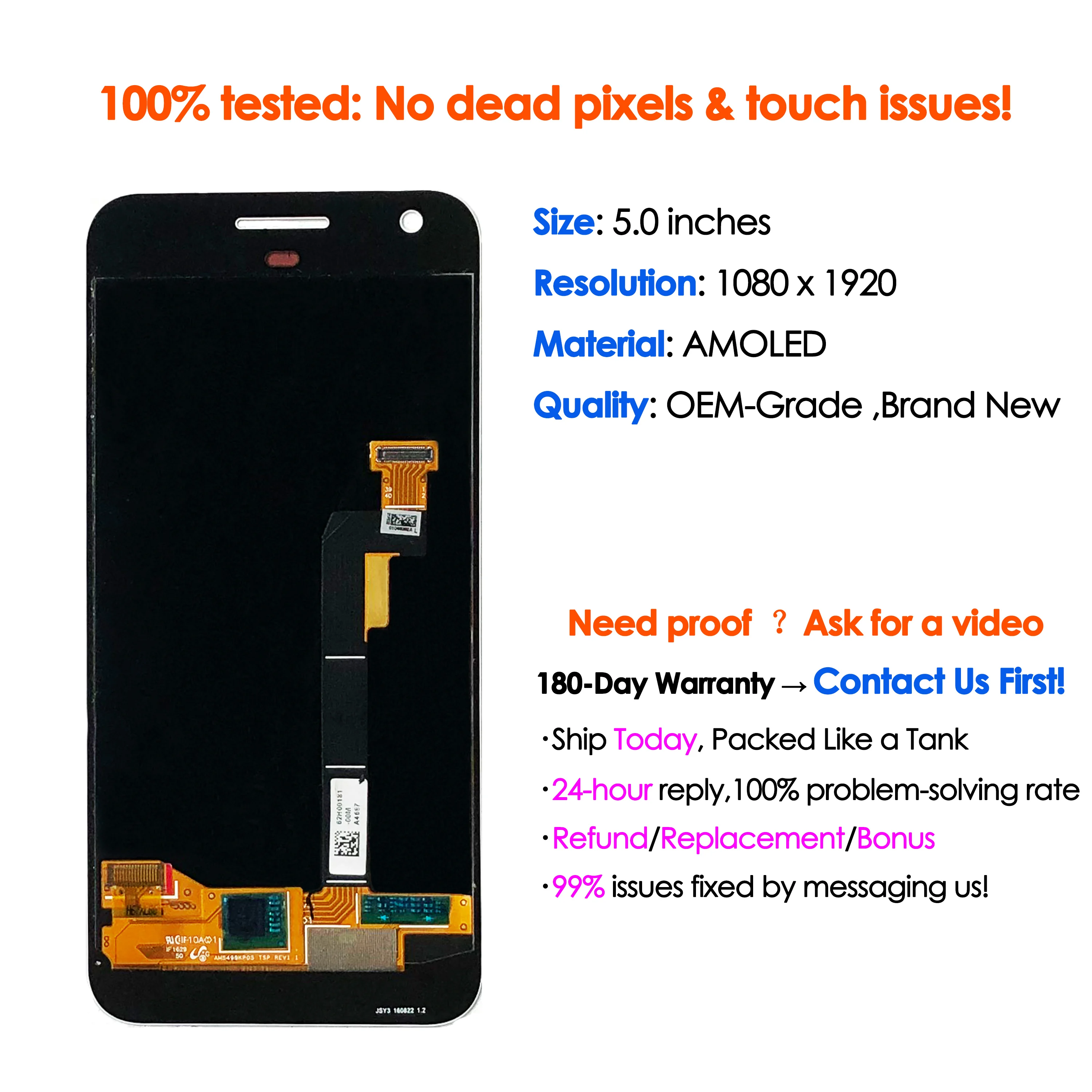 OEM OLED For HTC Nexus M1 Google Pixel XL LCD Display Touch Screen Digitizer Assembly  For Google Pixel LCD Screen Replacement