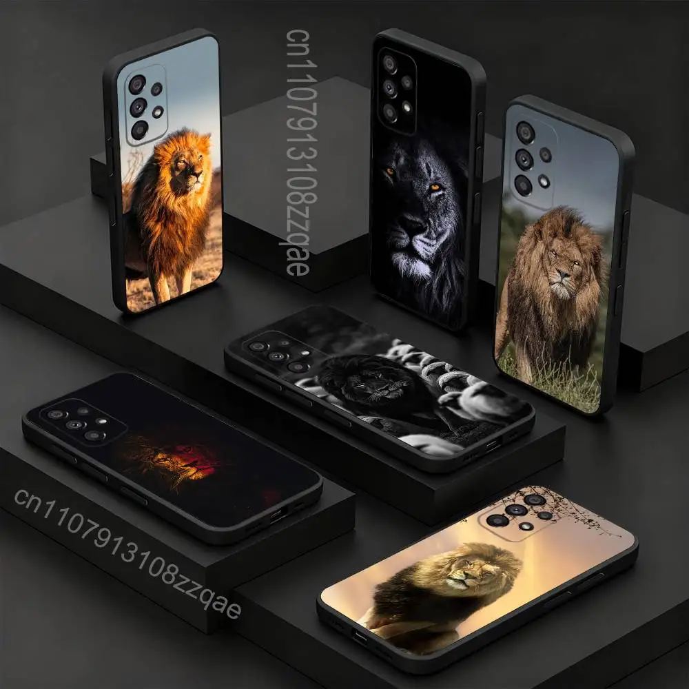 

Cool Lion Animal For Samsung S 26,25,24,23,22,30,21,10,9,Ultra,Plus,Lite,FE,4,5G Phone Case Black Soft Case