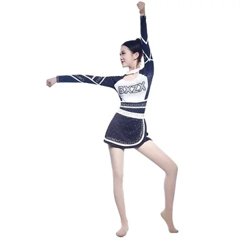 

Copter Custom Cheerleading Uniform Manufacturers Grey Uniformes Cheerleaders Outfit