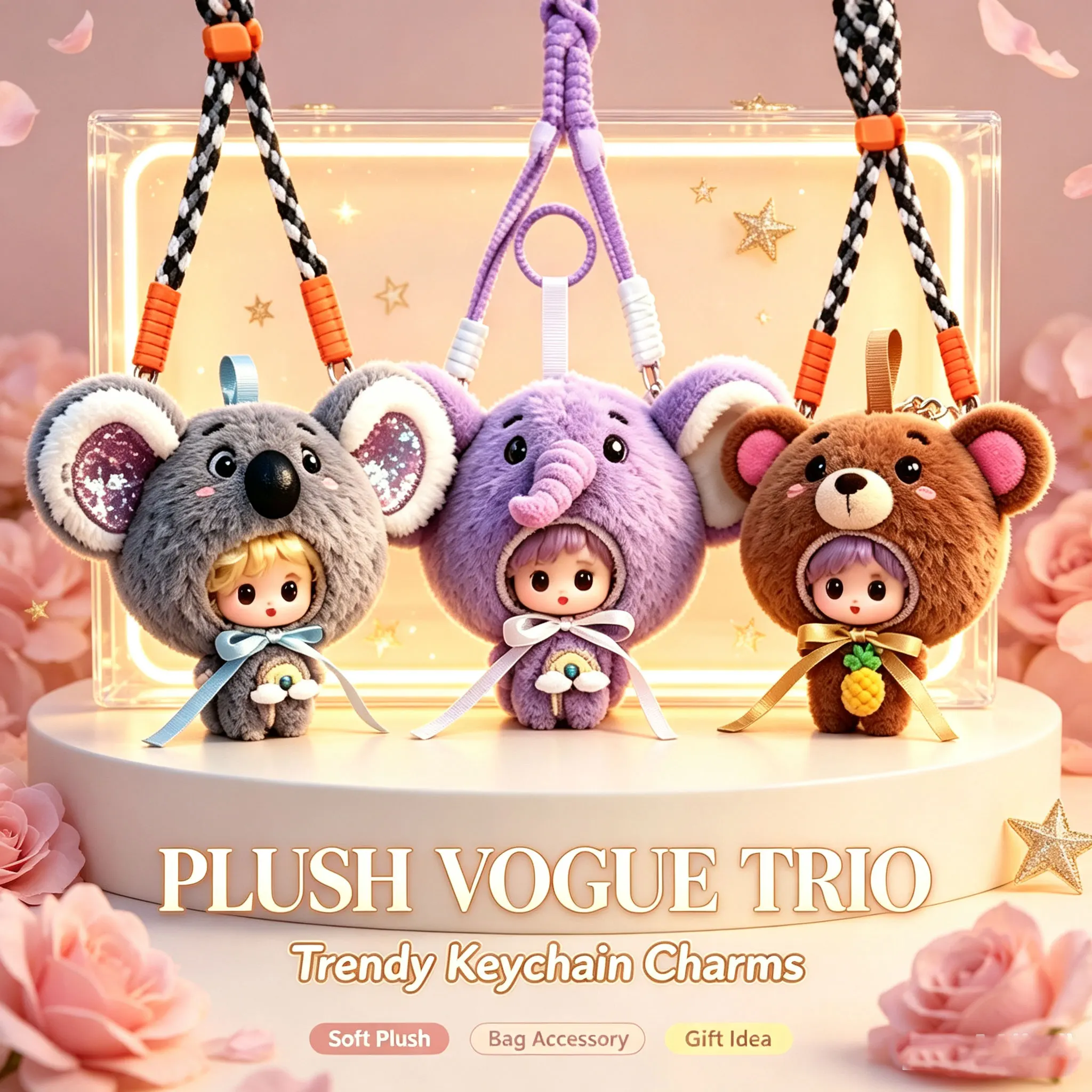 DIY Animal Doll Secret Box Soft Fur Collection Wallet Series Theme, Cute Action Figure Surprise Package Pendant Toy Girl Gift