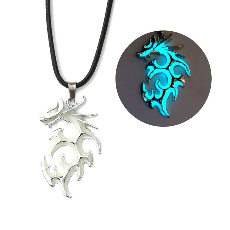 Luminous Dragon Necklace for Women Men in the Dark Jewelry Halloween Guard Gift Dropship