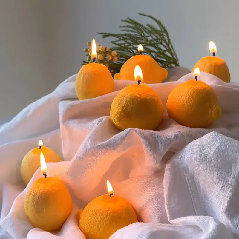 3D Lemon Candle Silicone Mold Simulation Fruit DIY Aromatherapy Candle Baking Mold Wax Mold Resin Casting Molds Home Decor