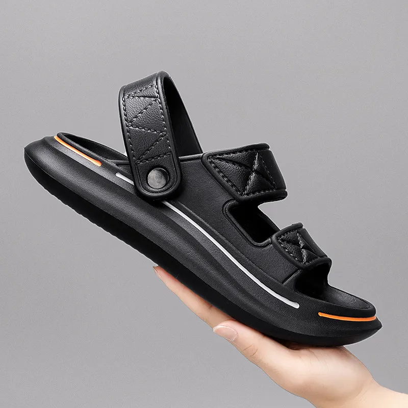 Men's Summer Outdoor Casual Driving Soft Bottom Sandals Anti-Slip Beach Slippers Breathable EVA Material Comfortable Sandals