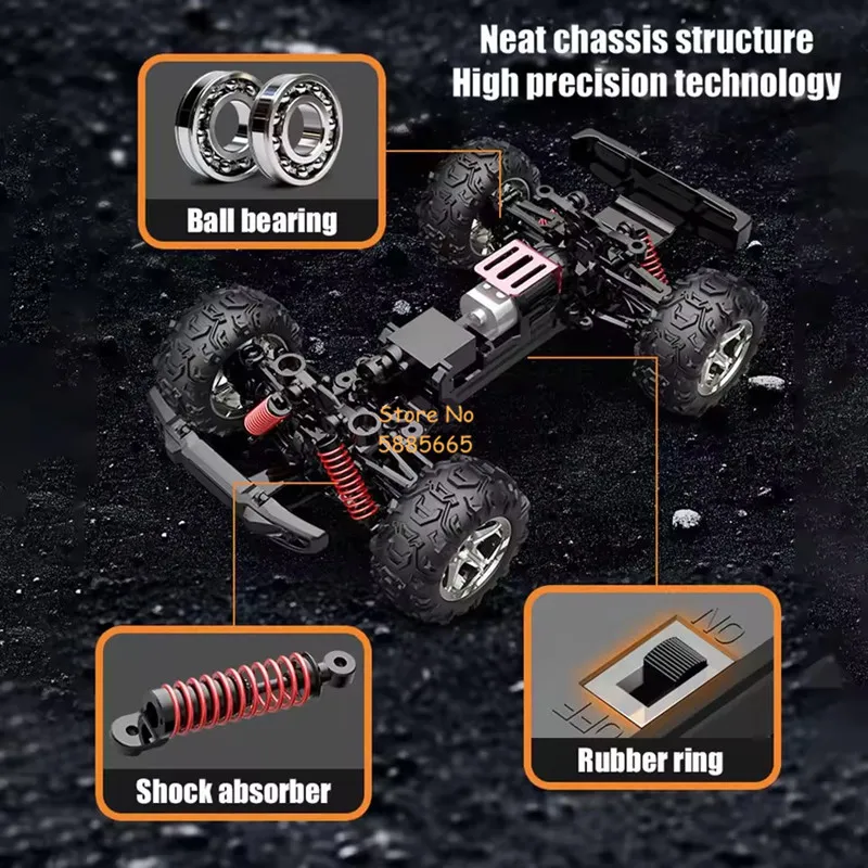 1:20 captador de simulação 30 km/h à prova d'água RC carro caminhão 2.4G iluminação LED 45 °   Escalar off road brinquedo de carro RC de corrida dublê de alta velocidade
