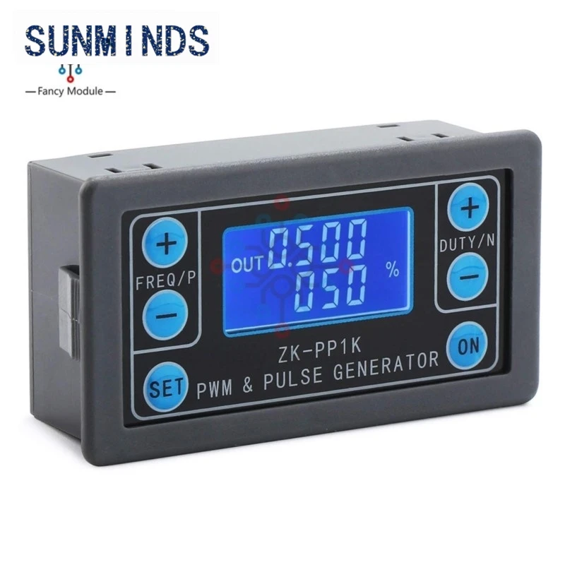 ZK-PP1K Dual Mode LCD PWM Signal Generator 1-Channel 1Hz-150KHz PWM Pulse Frequency Duty Cycle Adjustable Square Wave Generator