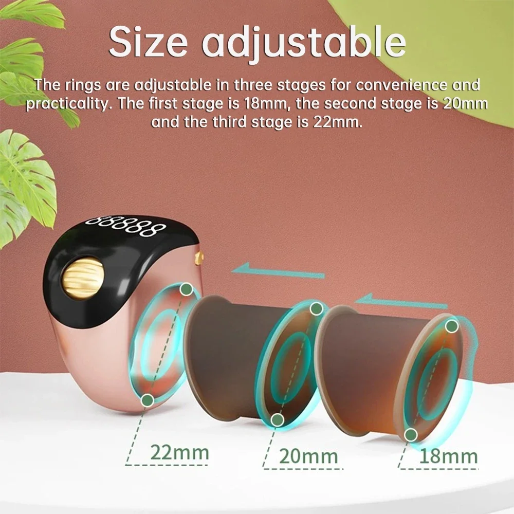 Portable Ring Type Ball Finger Counter Type C Rechargeable Adjustable OLED Screen Mini Counter With Battery Display