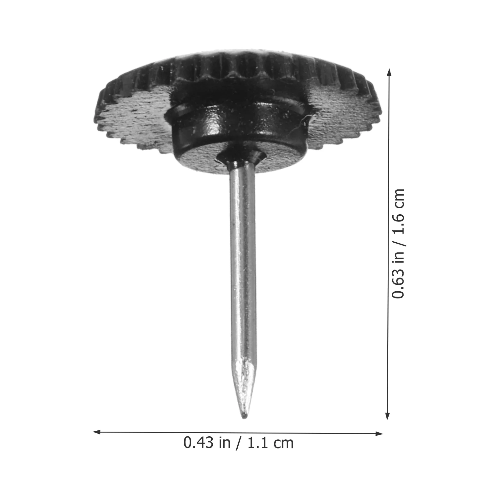 100 Stuks Kantoor Transparante Gear Plastic Punaise Kopspijkers Zwarte Push Pins Kleine Decoratieve Punaise Punaises Punaises Platte Leuke