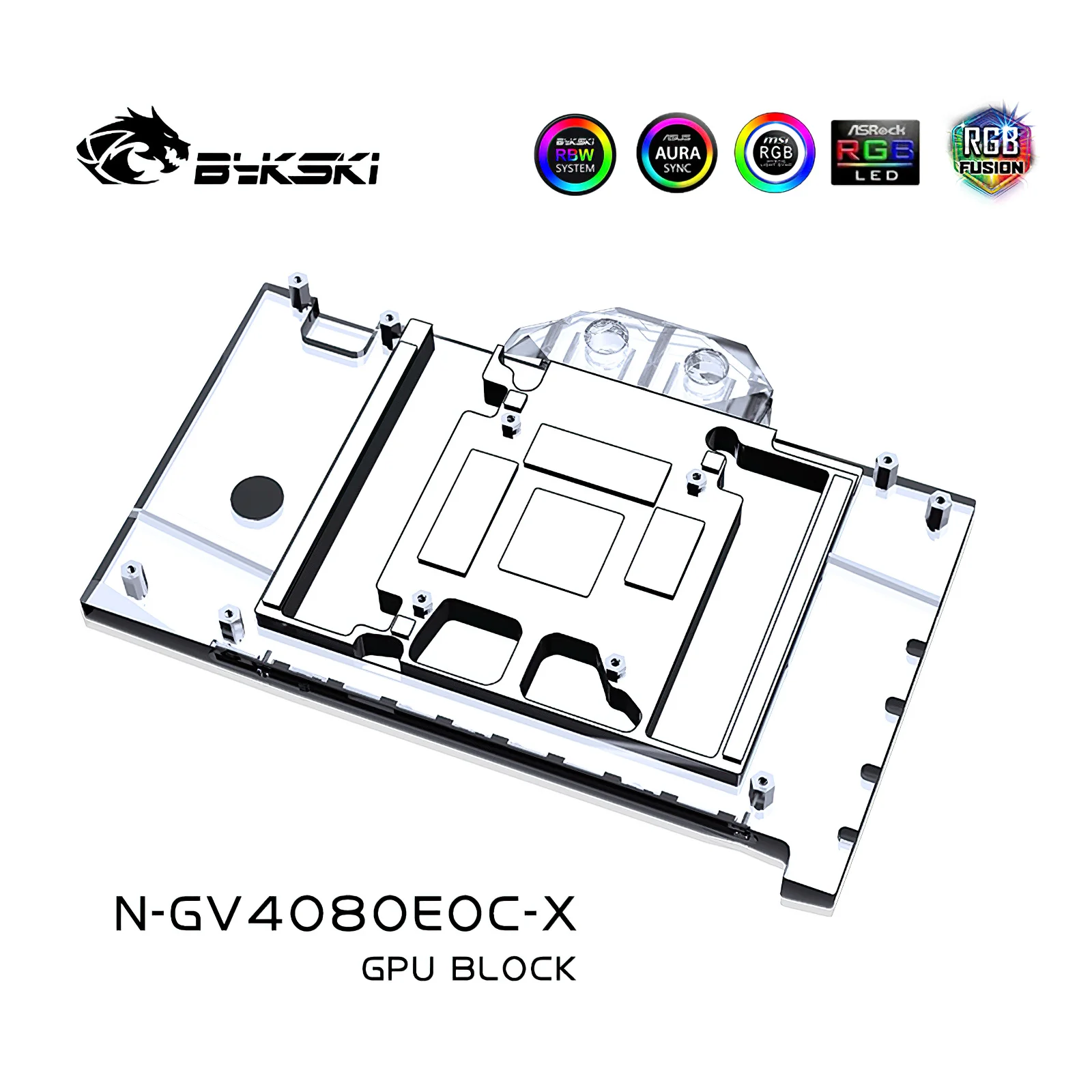 Bykski Full Cover RGB GPU Water Cooling Block with Backplate for GIGA 4080 EAGLE N-GV4080EOC-X