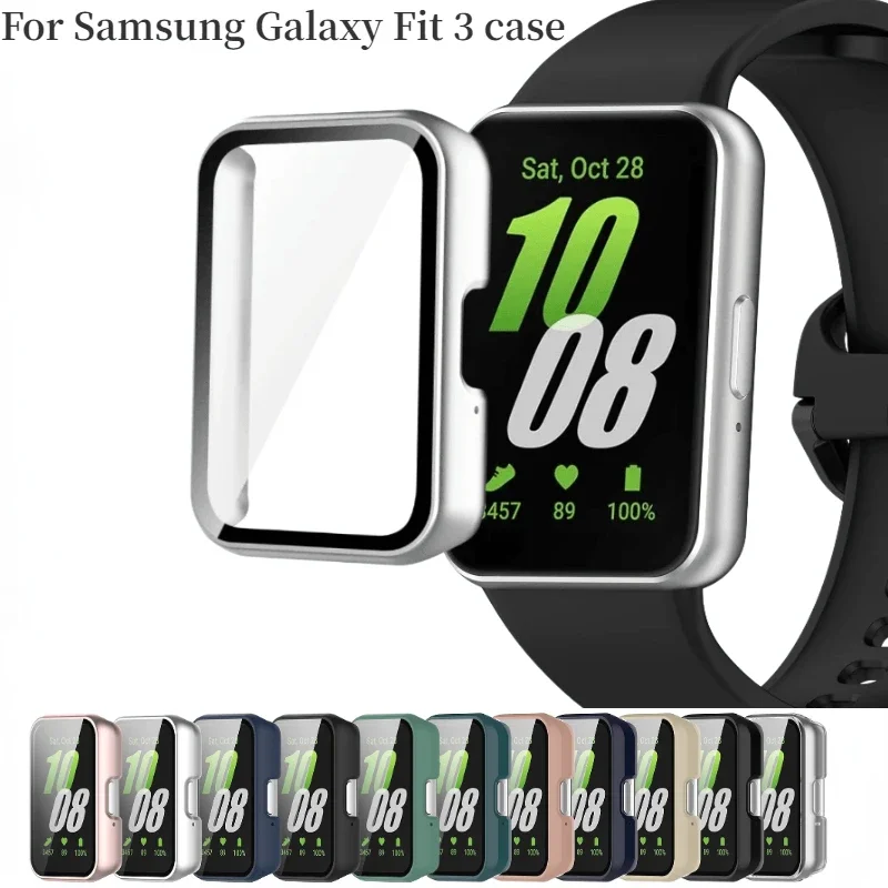 Obudowa PC + Szkło dla Samsung Galaxy Fit3, wszechstronna osłona przeciwwłamaniowa i ochronna na ekran, akcesoria do Samsung Galaxy Fit 3