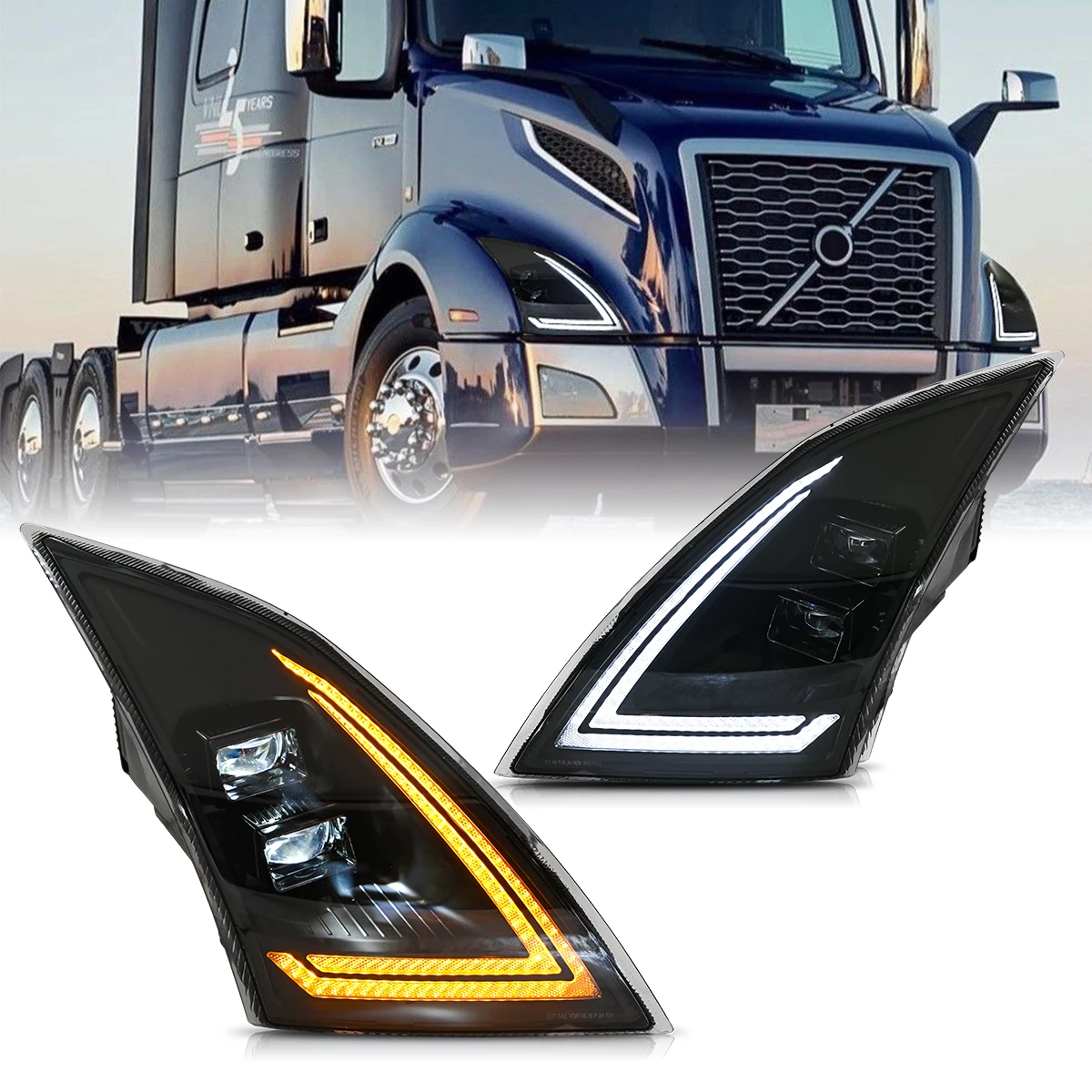 

1 пара светодиодных ламп в сборе для Volvo VNL 300 400 740 760 860 VNR 400 640