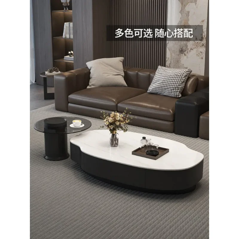 Rock slab coffee table living room household tea table coffee table combination
