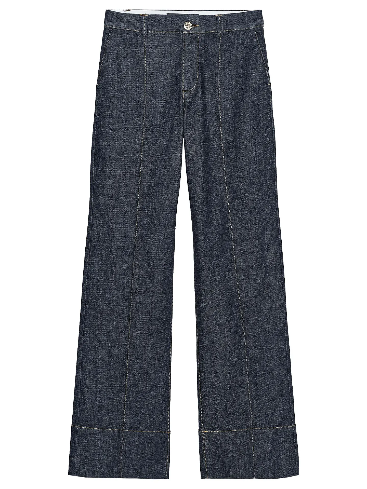 ZAPRHA-pantalones vaqueros de pierna ancha y cintura alta para mujer, pantalones vaqueros decorados con rayas de Color azul, corte holgado, otoño 2025