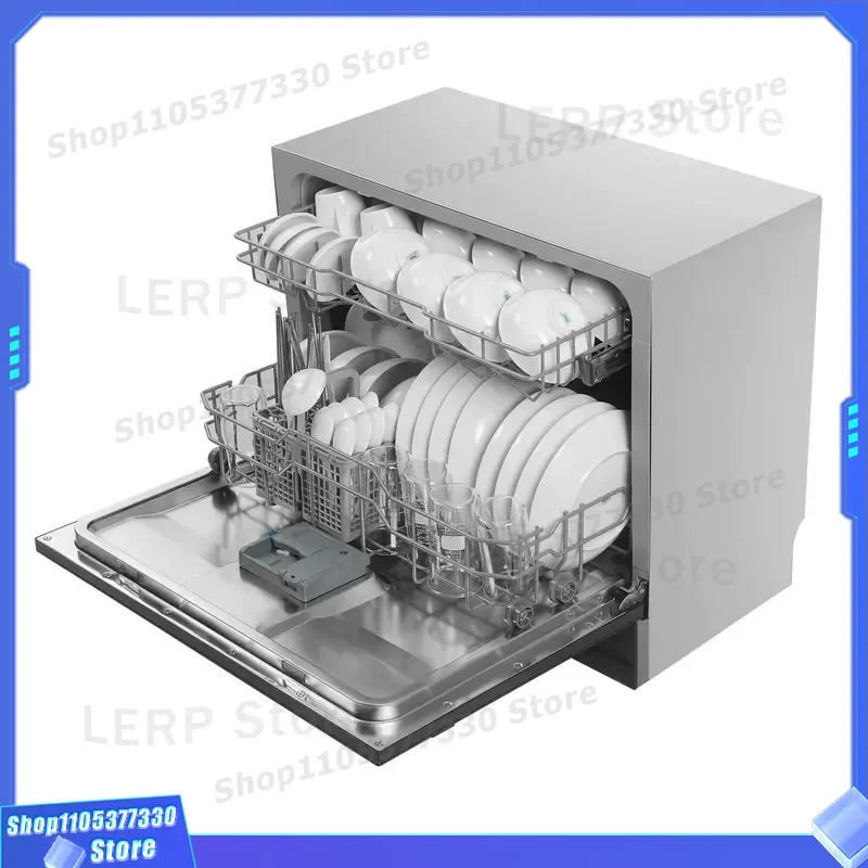 8 Sets Compact Built-in Stainless Steel Electric Dishwasher Customized Integrated Dishwashing Machine Black Household Hotel