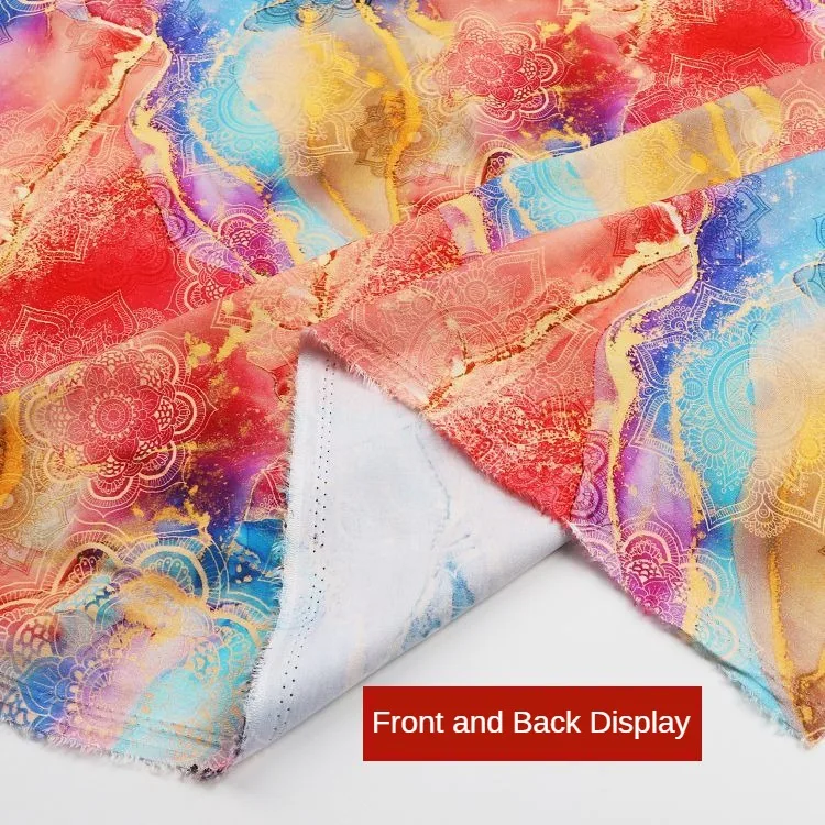 Thin Printed Floral Pattern Dresses Fabric Rayon By Meter for Skirts Cheongsam Sewing Flower Soft Textile Breathable Comfortable
