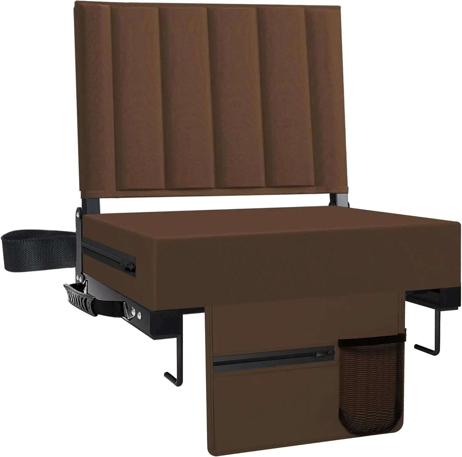 

Stadium Seat For Bleachers With Ba Support And Cushion, Bleacher Seats With Shoulder Strap And Cup Holder, Padded Portable