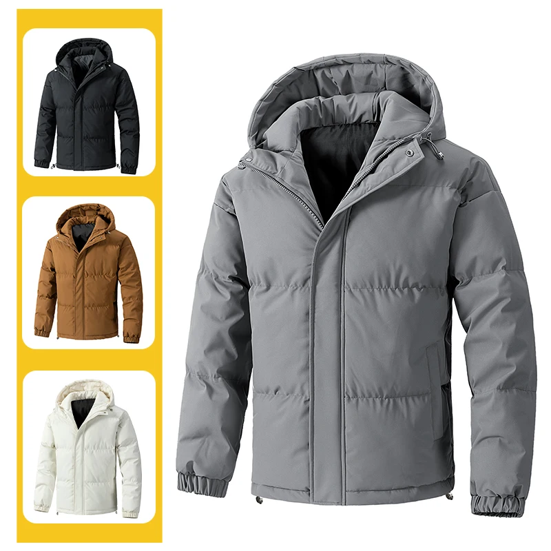 

2025 Trendy Thickened Loose Men's Cotton Jacket Winter Casual Hooded Coat Big Size Fashion Outerwear Male Model Jackets for Men