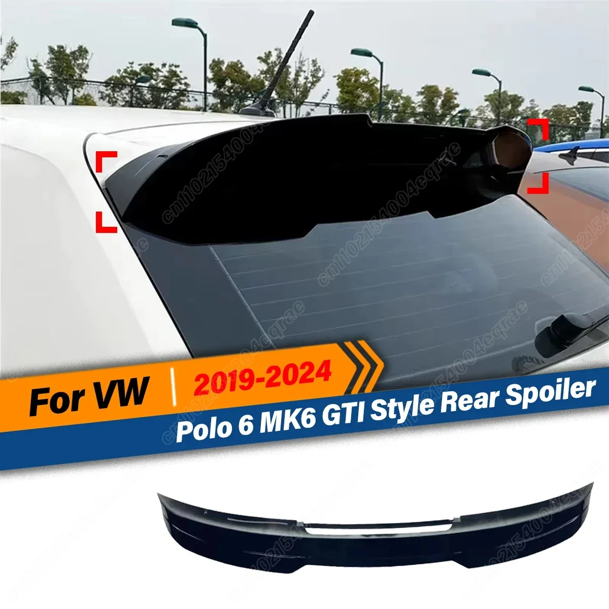 

Заднее крыло GTI Style для VW Polo 6 MK6 2019 2020 2021 2022 2023 2024, верхний спойлер багажника, разделитель губ, автомобильные аксессуары, комплект кузова