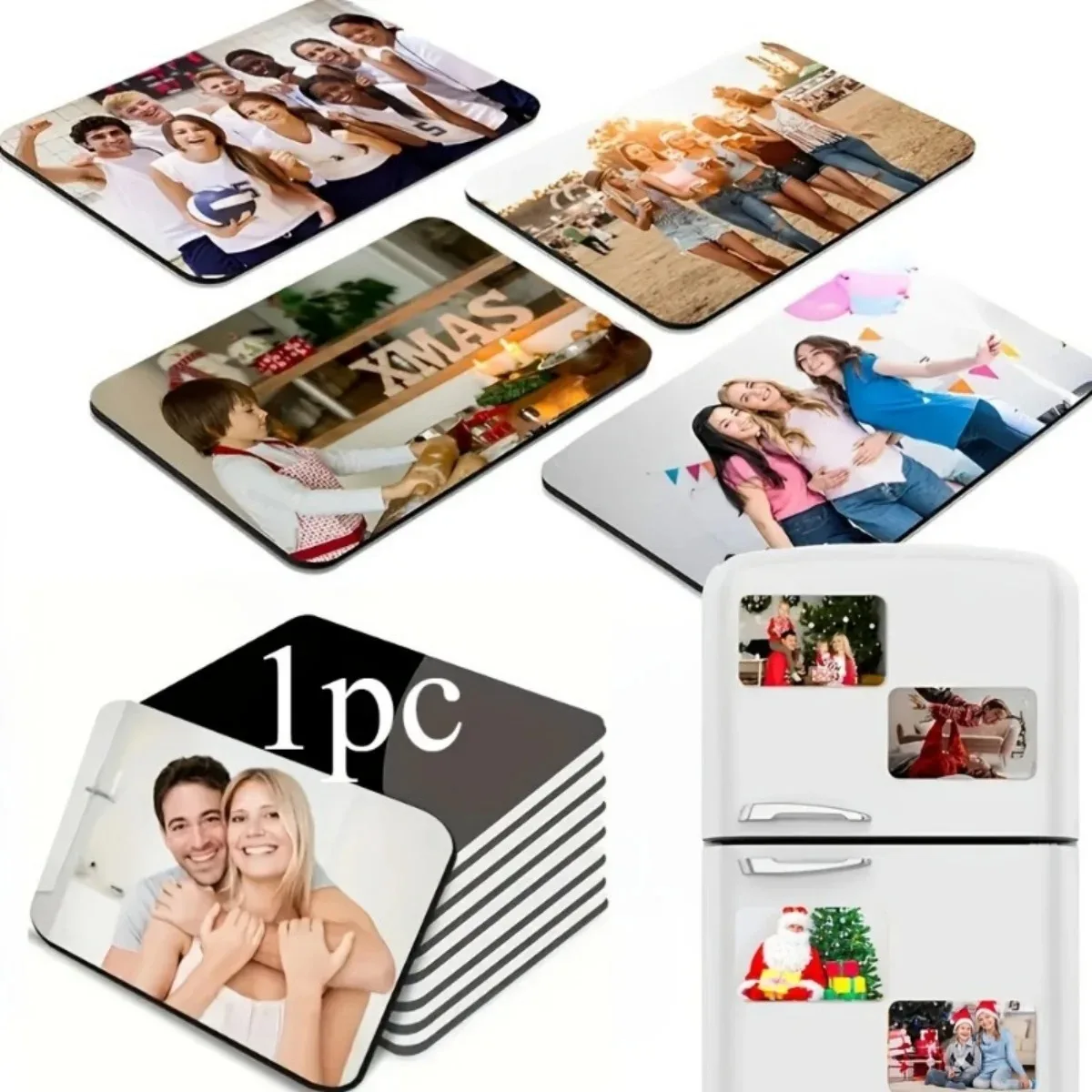 Personalized Photo Fridge Magnet Upload Your Picture Acrylic Magnetic Sticker Home Kitchen Decor Wedding Birthday Commemorative view 4
