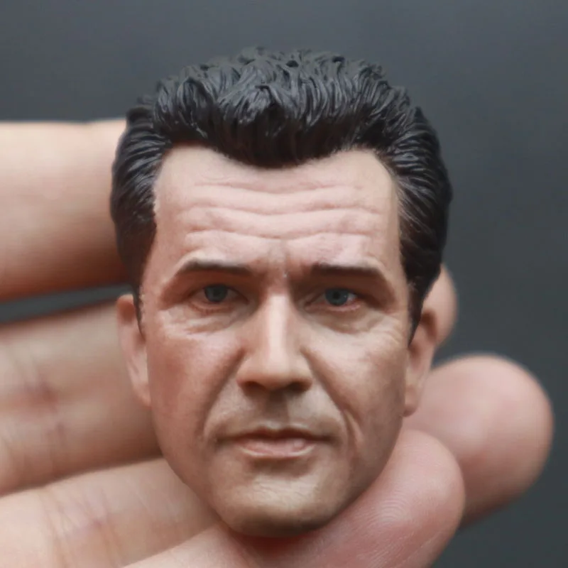 1/6 Mel Gibson Head Sculpt PVC Male Soldier Head Carving Model Fit 12'' Action Figure Body for Hobby Collection