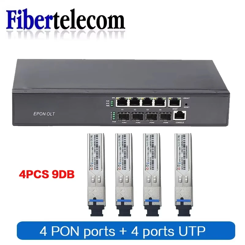 HIOSO EPON OLT 4PON 4 Ports FTTH mini OLT CATV Carrier-grade Fiber Optic High Quality small 1.25G professional  2PON 2 ports ONU