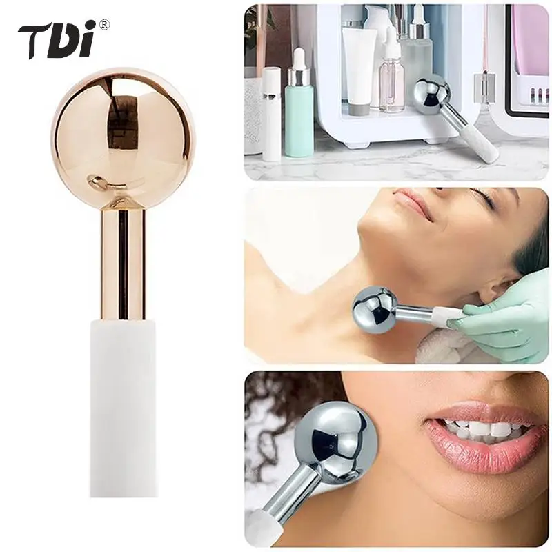 Facial Ice Globes Cold Hot Stainless Steel Facial Roller Skin Beauty Spa Cooling Globe Massage Ball Face Care Cryo Freeze Stick