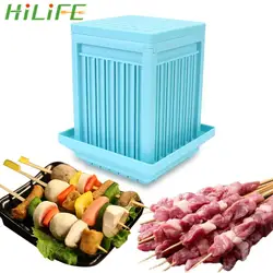 HILIFE Barbecue Stringer Box Machine 49 Holes Kebab Maker Vegetables Beef Pork Meat Barbecue Accessories Skewer Tools