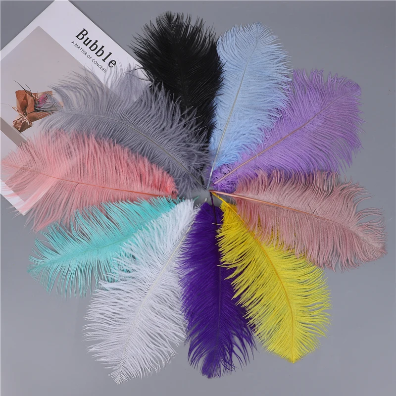 

10Pcs/Lot Color Ostrich Feathers for Crafts Table Centerpieces Wedding Decoration Handicraft Accessories Carnival Decor Plumas