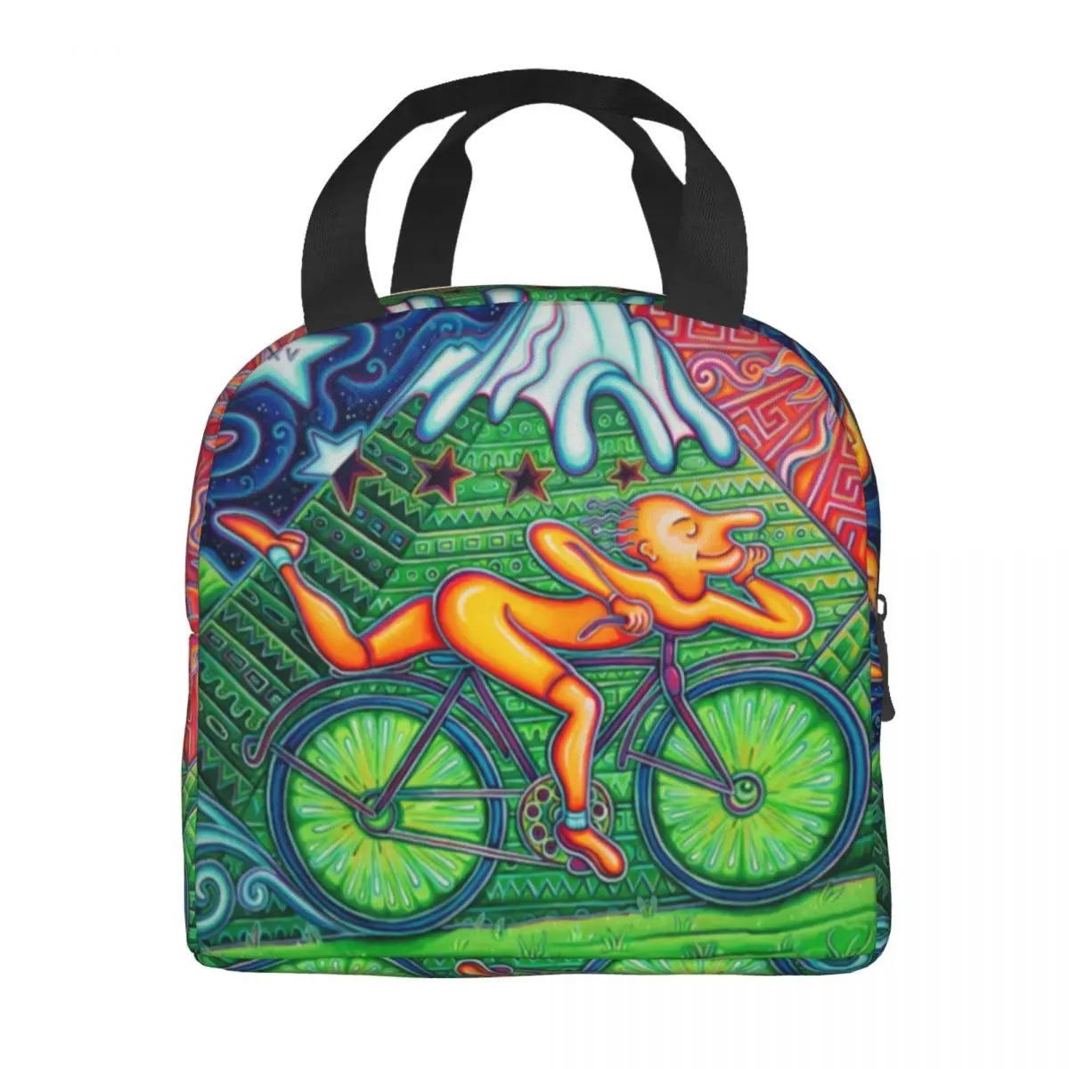 Custom Albert Hoffman LSD Bicycle Day Lunch Bag Women Cooler Thermal Insulated Lunch Boxes for Adult Office