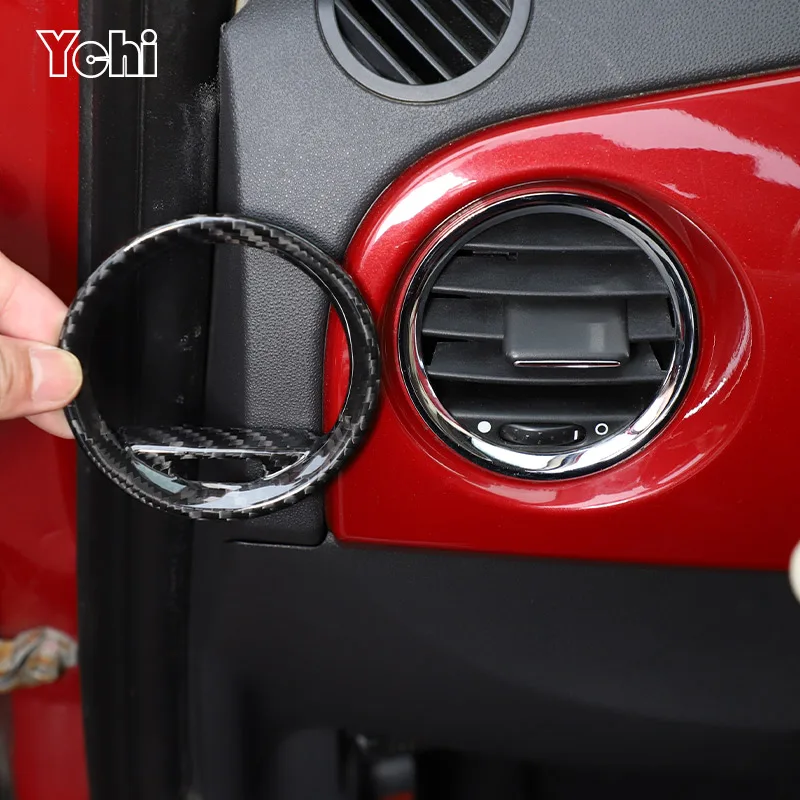 

Для 08-15 Fiat 500/Aizzato настоящее углеродное волокно, центральная консоль автомобиля, боковое воздуховыпускное отверстие, декоративная рамка, наклейка, аксессуары для салона автомобиля