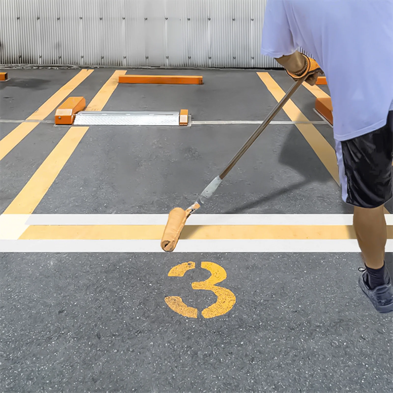 Parking Lot Line Stencil Professional Road Marking Template for Asphalt Concrete Pavement Straight Line Painting Tool