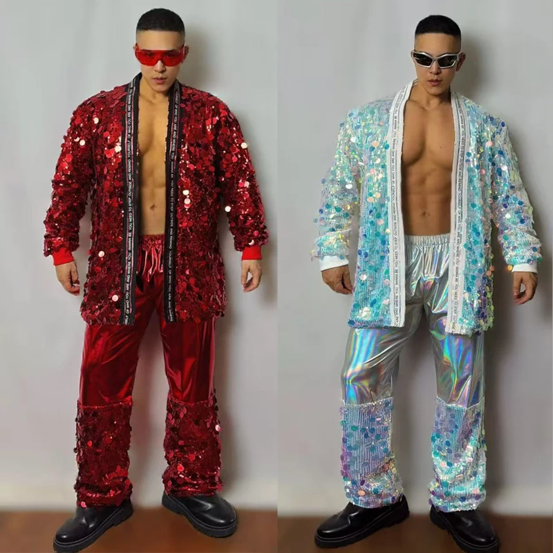 

Мужской костюм для джаза с пайетками, сексуальный наряд для танцев на пилоне, костюм для мускулистого мужчины, одежда для гоу-гоу, для ночных клубов, диджеев, выступлений на сцене, XS10250