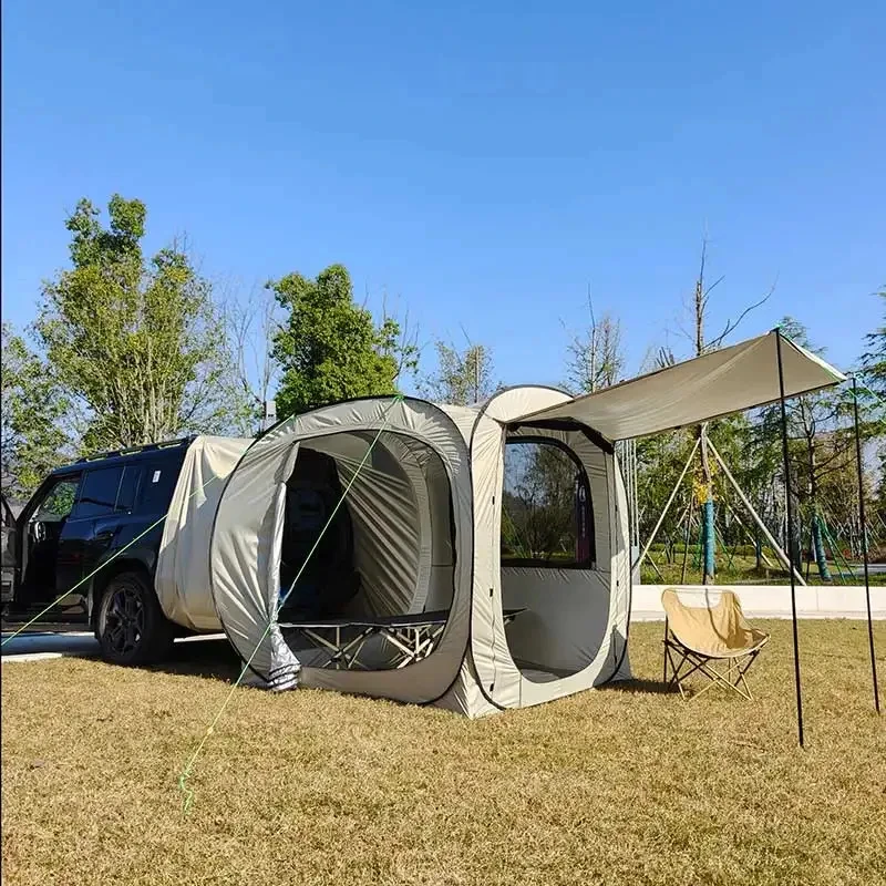 

Durable 4-Person Car Tent: Waterproof Pop-Up Trailer Tent with Reinforced Poles | One-Touch Auto-Deployment System
