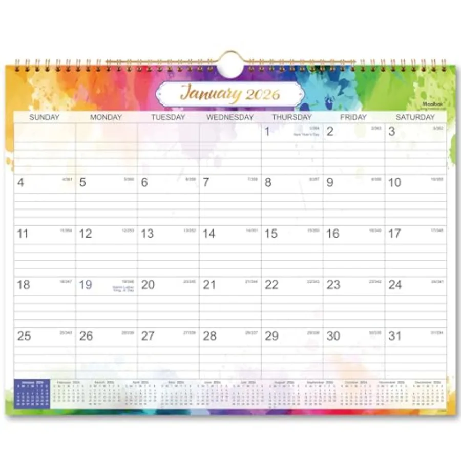 

2026 Wall Calendar 2026 Calendar 12 Months Wall Calendar 2026 Jan.2026 Dec.2026 Monthly Calendar with Julian Date 15 x 11.5 in