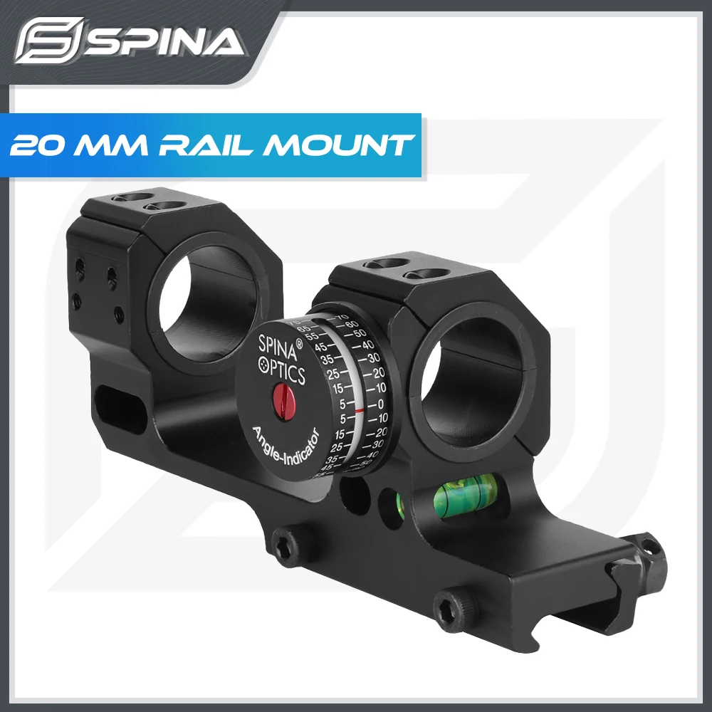 

SPINA OPTICS 25.4/30mm Weaver Picatinny 20mm Rail Scope Mounts With Angle Bubble Level 1Inch Scope Rings