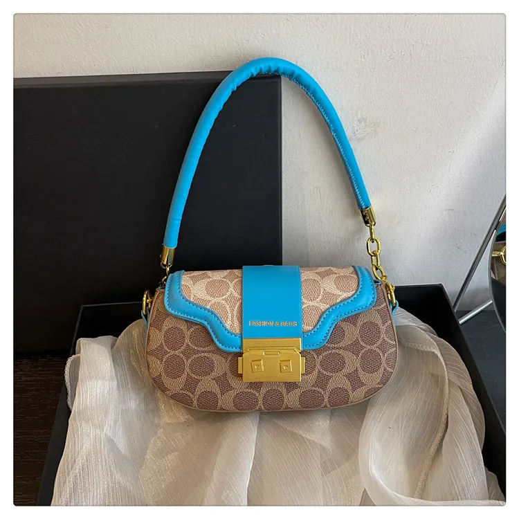 2025 جديد السرج حقيبة المرأة التباين طباعة Crossbody/حقيبة كتف متعددة الاتجاهات ارتداء تحت الإبط محفظة أنيق الإكسسوار اليومي
