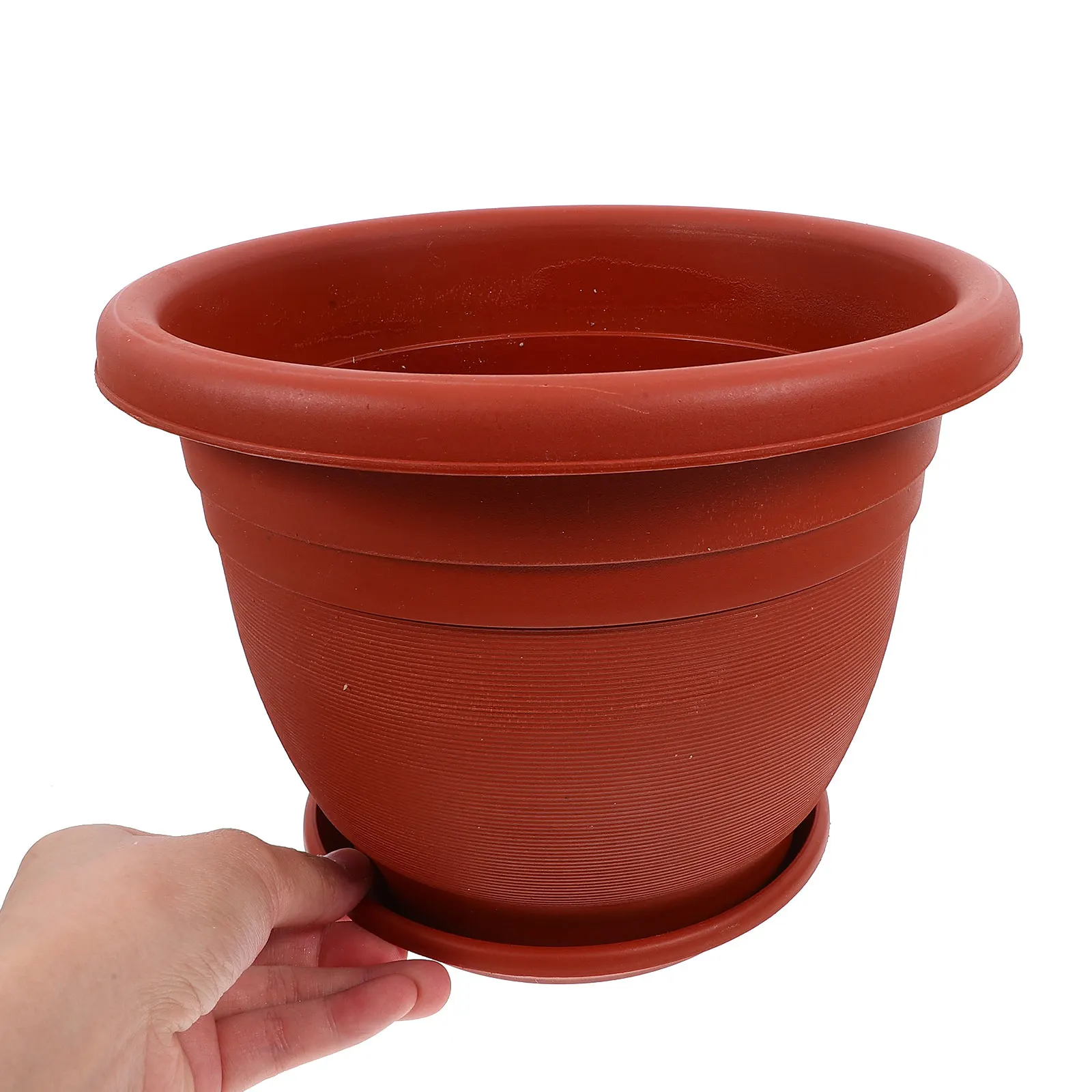 

5 set Thickened Seedling Pots Large Round Balcony Cotta Planters with Drainage Holes for Indoor Gardening Flower Pots