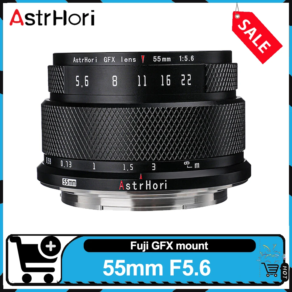 

AstrHori 55mm F5.6 Manual Focus Fixed Focus Camre Lens for Portrait Photography compatible with Fuji GFX100 GFX50S GFX50R