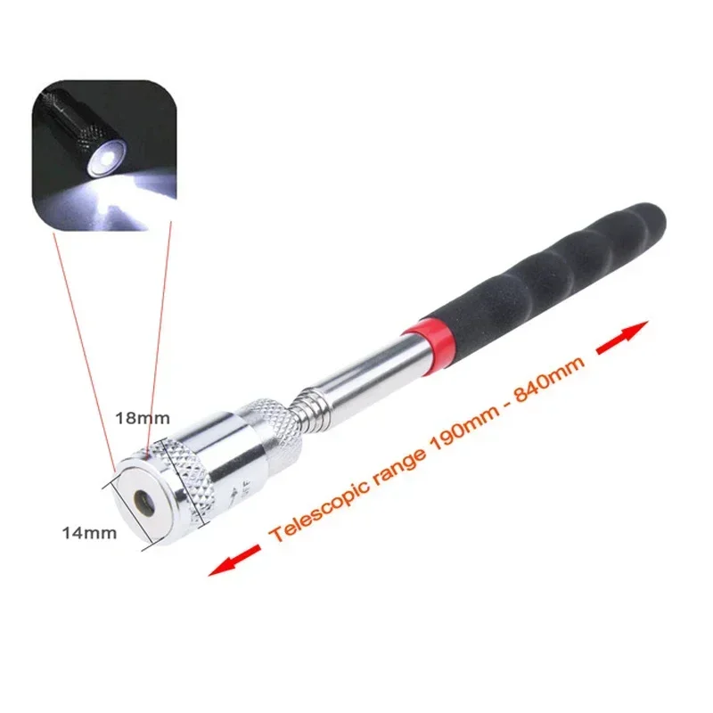 Car Mechanical Repair Tools Adjustable Angle View Pen Automotive Telescopic Detection Lens Mirrors Magnet Attractor