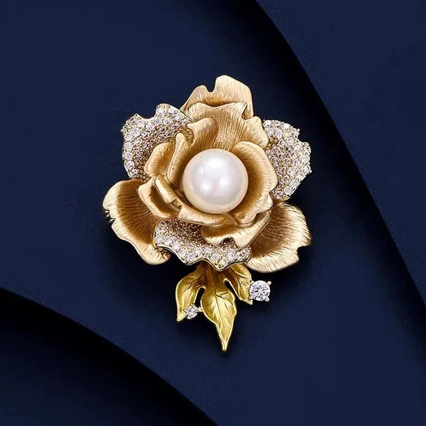 Elegant Chinese Style Peony Enamel Pin Brooch Women's Fashion Small Fragrance Style Suit Luxury Minimalist Floral Lapel Pin