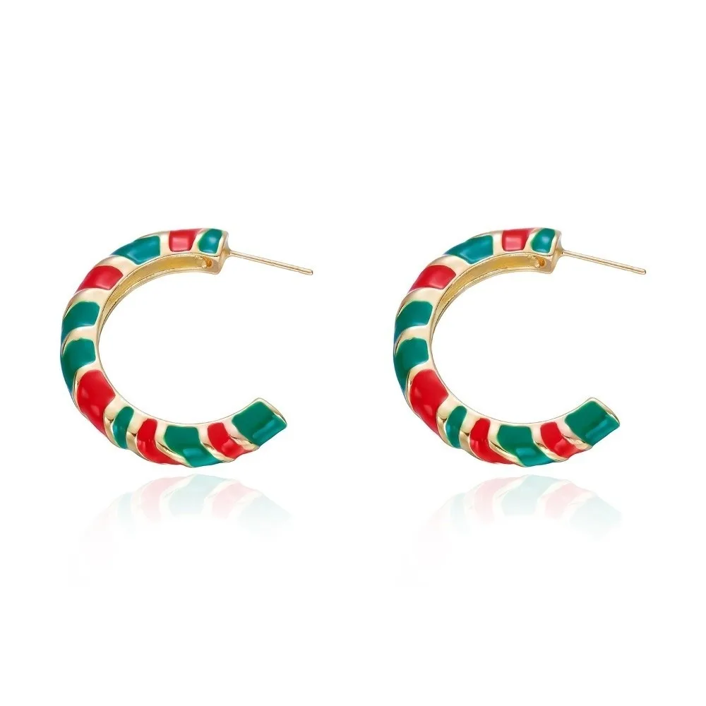 Santa Claus Christmas Earrings Grandpa Grandma Christmas Jewelry Rhinestone Holiday Enamel Santa Claus Dangle Earrings
